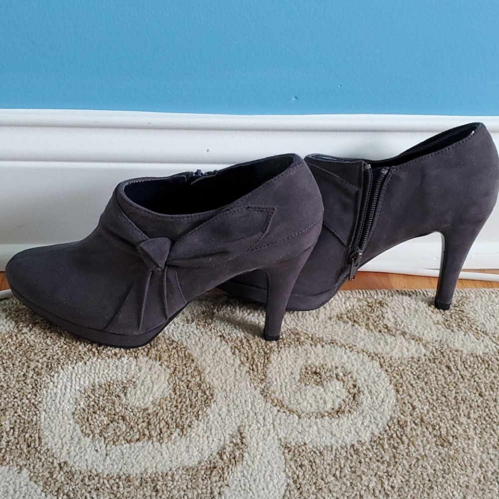 Suede heel booties
